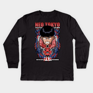 Akira Neo Tokyo Kaneda Character Anime 1988 Kids Long Sleeve T-Shirt